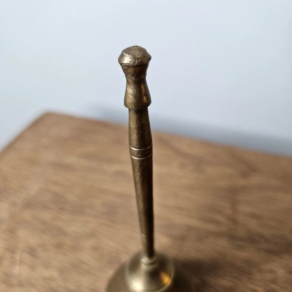 Vintage Brass‎ Hand Bell Long Handle Service Call Bell Made in India 5.5 Inch